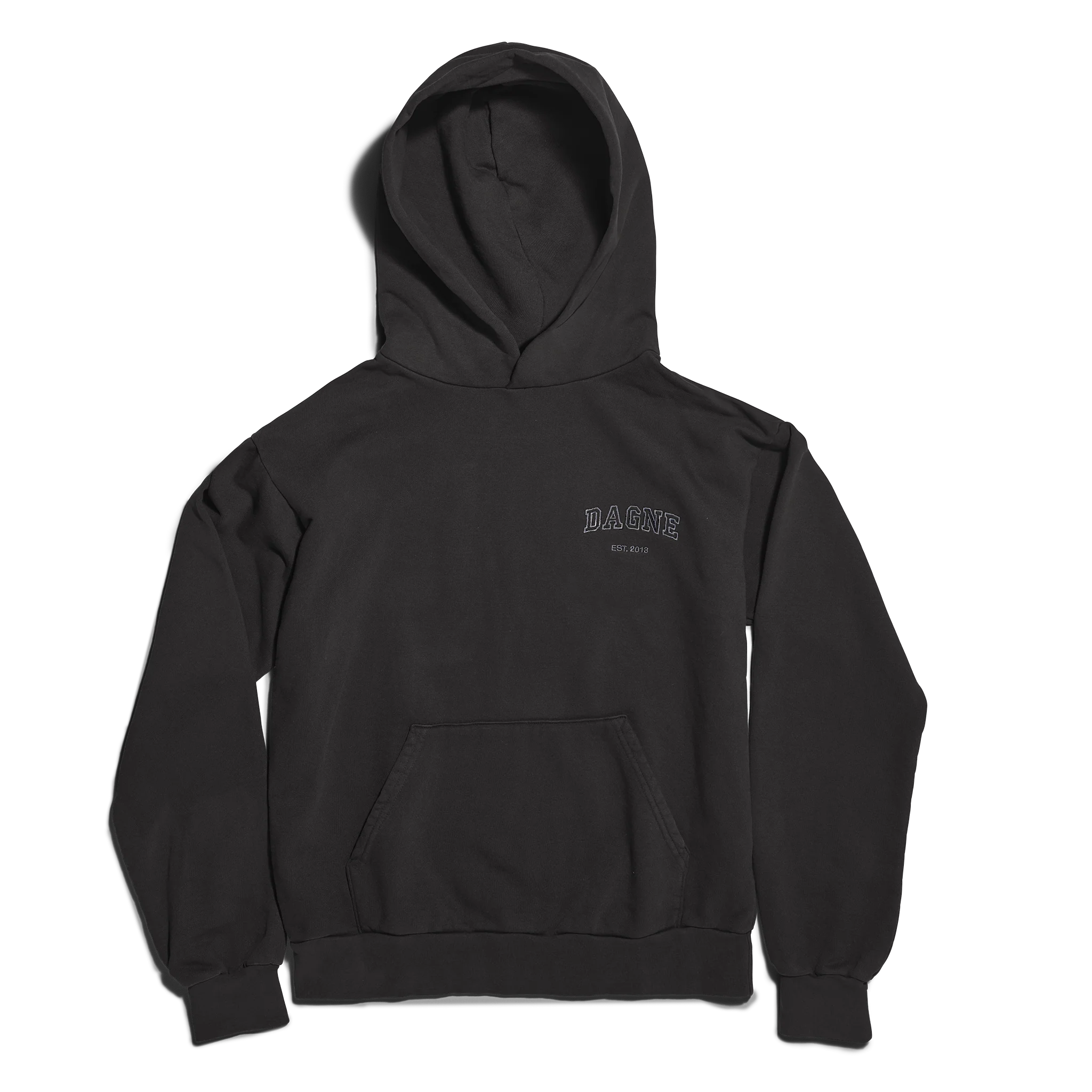 Varsity Logo Hoodie in Onyx. 4X